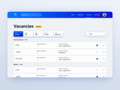 Base Transfer - Table Filter admin animation app blue dashbaord filters interaction list panel ryanair sorting table ui web