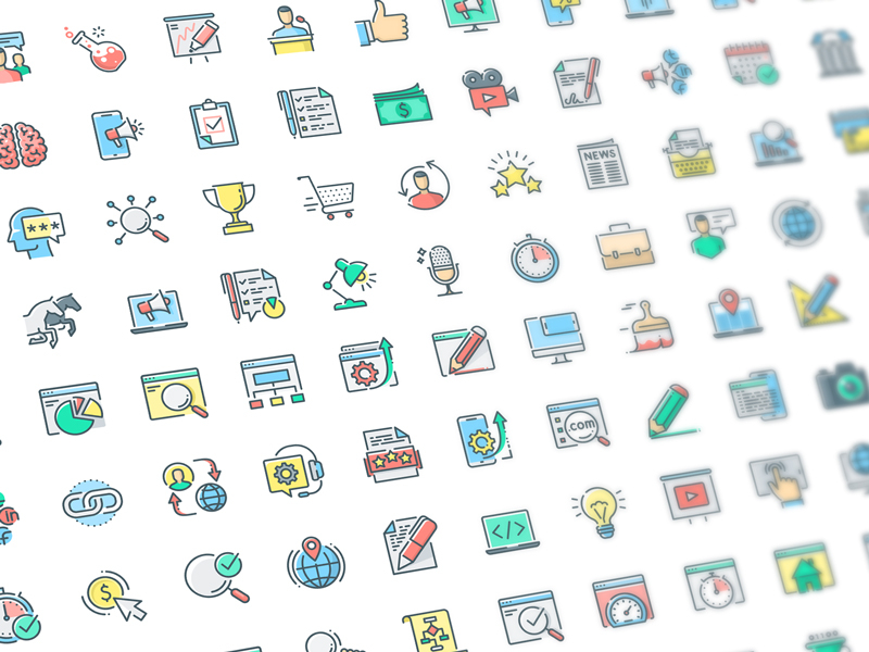Icon Pack analysis business business icons development ecommerce education icon icon pack icon package icon set icons internet marketing media network optimization pack science search seo
