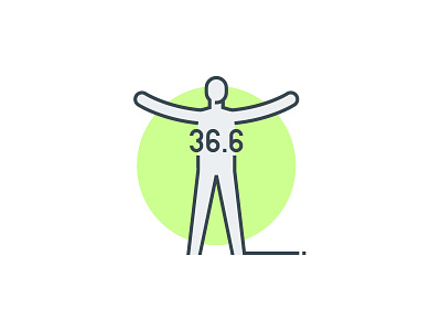 Normal body temperature icon 36.6 body temperature health human icon illustration immunity logo person temperature vector
