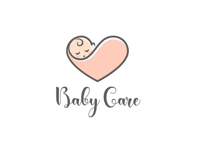 Baby Logo baby baby care baby logo baby sleeping care cartoon child cute heart icon illustration kid logo logotype newborn sleep sleeping sleepy under the heart vector