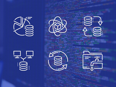 Database Icons big data data data analytics data organization data storage database icons icon outline vector