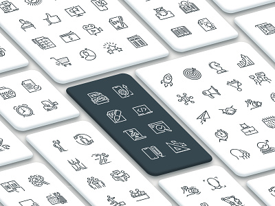 Outline Icon Pack business business icons development ecommerce education icon icon pack icon package icon set icons internet line marketing media network optimization outline pack science search