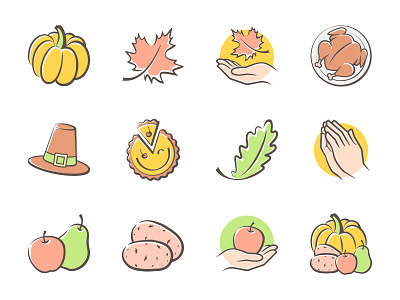 Thanksgiving Day icon celebrate food harvest holiday icon icons illustration logo thanksgiving vector