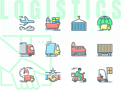 Transport and Logistics icons icon icons logistic outline vector