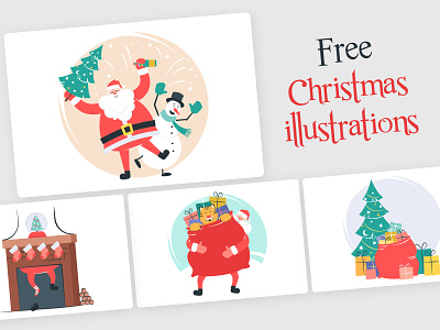Free Christmas illustrations character illustration presents snowman vector