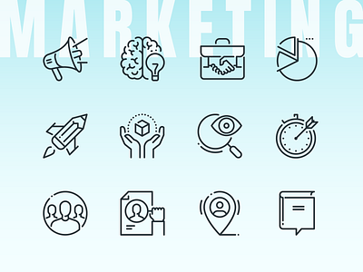 Marketing Icons icon set icons marketing marketing icons outline product development set