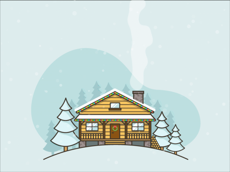 House in the winter forest comfort forest home house illustration winter