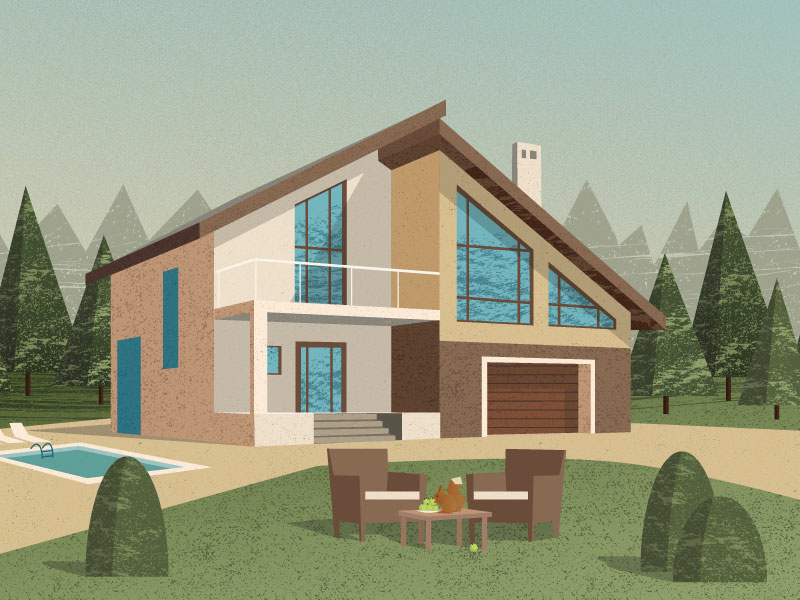 Comfortable house texture forest nature house comfortable house vector illustration