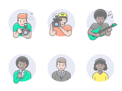Avatars avatars character icon illustration people professions vector