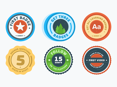 Badges for Kibbit badge five flat follow star tree video