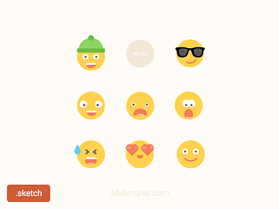 Emoticons Freebie Sketch emoticons flat glasses hat icons sketch smile