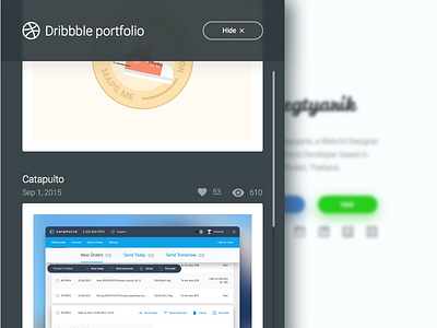 Personal site api designer dribbble frontend hire me personal site portfolio