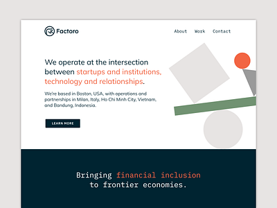 Factoro website design exploration mockup