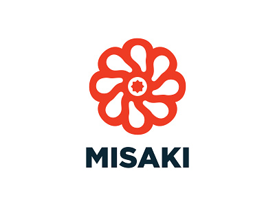 Misaki japanese restaurant logo brand identity branding flower icon japanese logo minimal restaurant logo