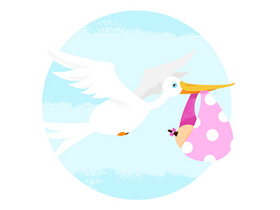 Special Delivery baby illustration vector