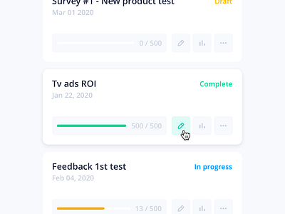 Survey progress