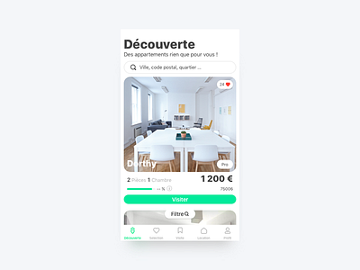 Pinpo App - appartement feed app design experience interface ios mobile property real estate ui user ux