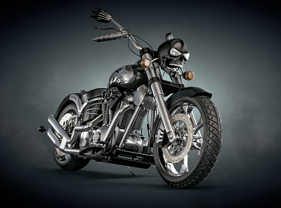 3D Motorcycle Concept 3d 3dbazooka bike concept design heavy metal moto