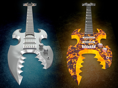 Guitar Concept 3d 3dbazooka concept electro guitar heavy metal