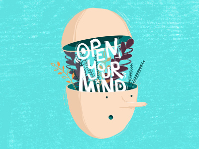 Open Your Mind book illustration design digital illustration flat illustration graphic design illustration lettering lettering art procreate type