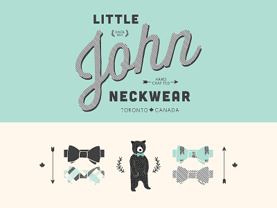 Little John: Logo, Brand Identity aqua bear bowtie brand brandidentity canada design logo