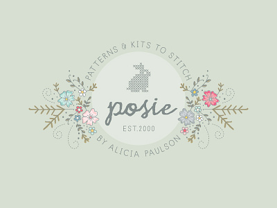 Posie: Logo, Brand Identity, Collateral brand bunny collateral design identity logo pretty rabbit stickers temorarytattoo