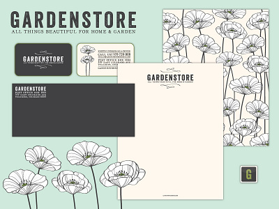 Gardenstore: Logo, brand identity, signage, collateral brand identity colorado design garden green logo poppies pretty shop telluride