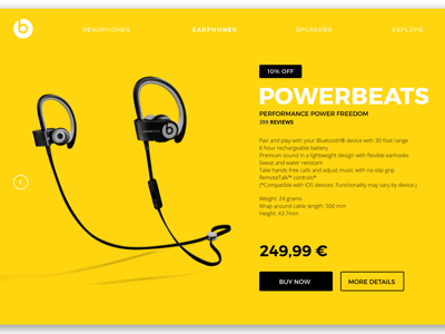 Daily UI #007 - E-commerce Shop [Beatsbydre]