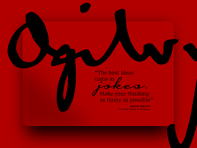 Daily UI | 007 _ Artist Quote card dailyui dribbble graphic design ogilvy quotes visual
