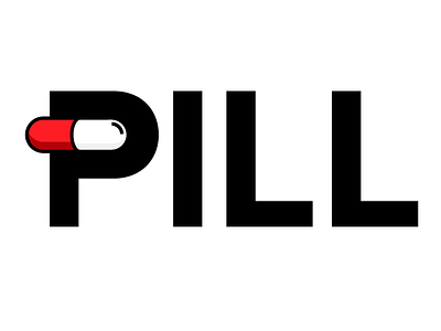 Pill color design flat font logo minimal word