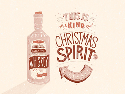 Christmas Spirit alcohol bottle christmas design glass hand lettering holidays illustration lettering spirit typography whiskey whiskey label