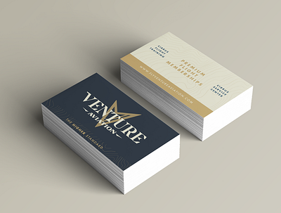 Venture Aviation Business Cards branding design kansas city logo