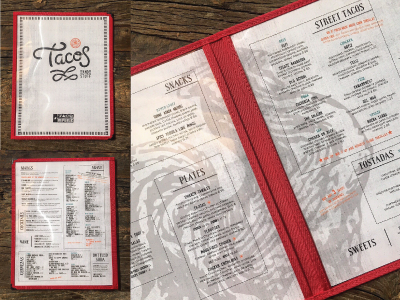 Taco Republic Menu Redesign branding distressed halftone handlettering kansas city kcmo script tacos typography