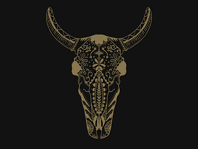Sugar Bo animal bovine bull cow design illustration logo sketch skull sugar skull