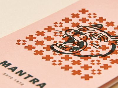 Mantra Letterpress Tag Detail brand brand design branding cougar fashion illustration layered letterpress logo mantra paper pattern print printing retail tag