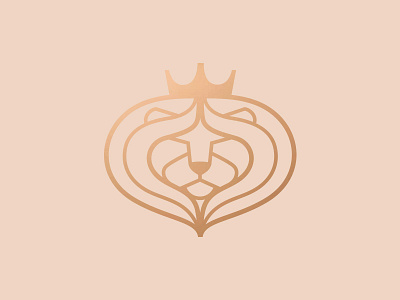 King of the West brand furnishing furniture brand identity illustration jungle king las vegas line art lion logo rose gold