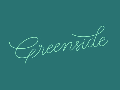 Custom Script Logo, Greenside Apartments