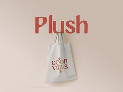 Plush Brand Identity Design bag branding custom bag design fashion logo packaging tote bag typography