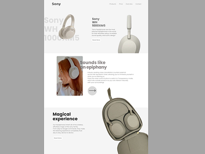 Sony landing page design headphones landing page logo sony ui