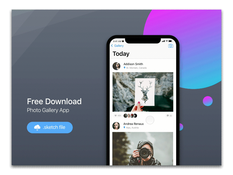 Photo Gallery App 📱 (free sketch)