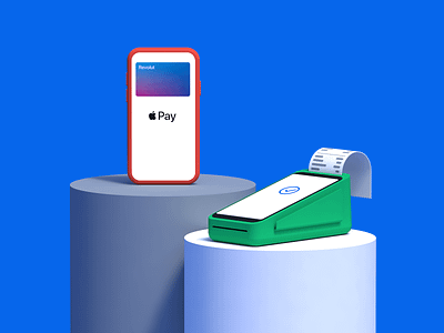 Apple Pay with Revolut 3d 3d render app apple pay bank card c4d cinema 4d credit card finance finance app google pay illustration mobile phone render revolut terminal