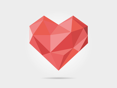 Polygonal Heart art geometric health heart illustration like logo love polygonal red valentine vector