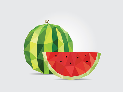 Polygonal Watermelon abstract food gem geometric green illustration mosaic polygonal triangle tropical vector watermelon