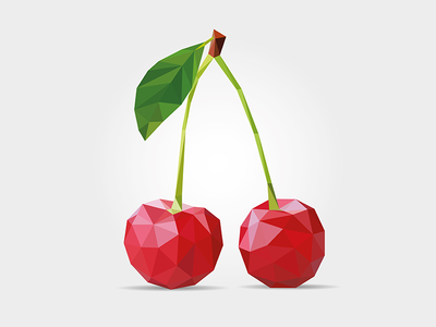 Polygonal Cherry abstract cherry cherry vector food fruit gem geometric illustration juicy polygon fruit polygonal vector
