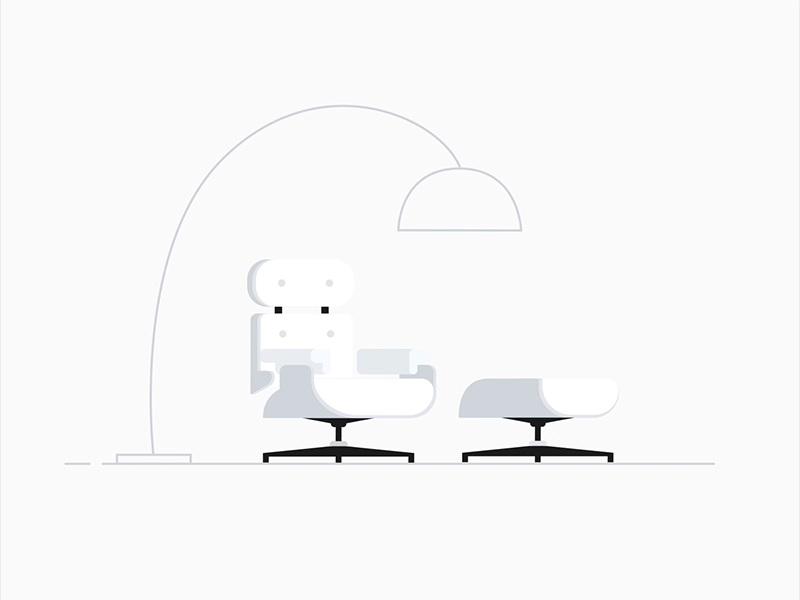 Chair animation eames furniture illustration lamp lounge chair revolut vitra сhair