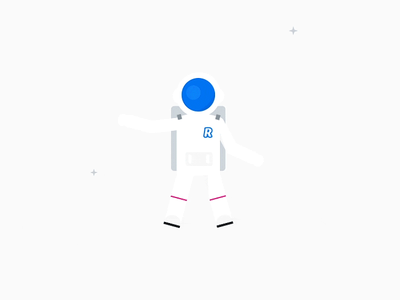 Spaceman 404 animation error illustration json lottie revolut space spaceman