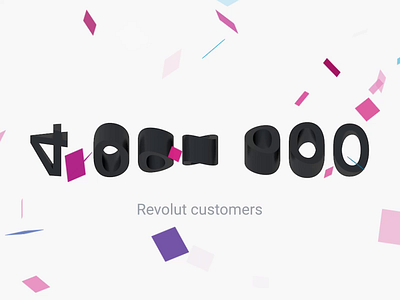 4 Million Revolut Customers 3d animation c4d cinema 4d confetti customers revolut typography users