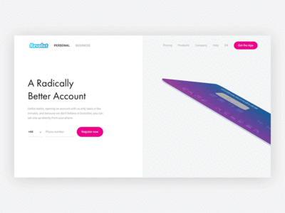 Standard Account — Revolut Website web design website web ux designer bank card standard revolut card revolut minimal clean c4d banking app bank 3d animation 3d