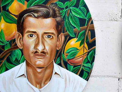Abuelito acrylic mangos mexico paint painting portrait tree