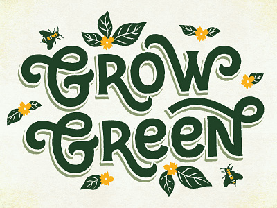 Grow Green bees environment flowers grow leaves